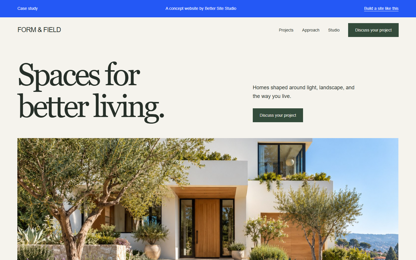 Screenshot of the Form & Field working website demo